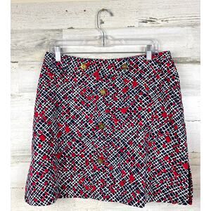 Sport Haley Womens 10 Red Black Golf Skort Button Up Modern Athletic Shorts